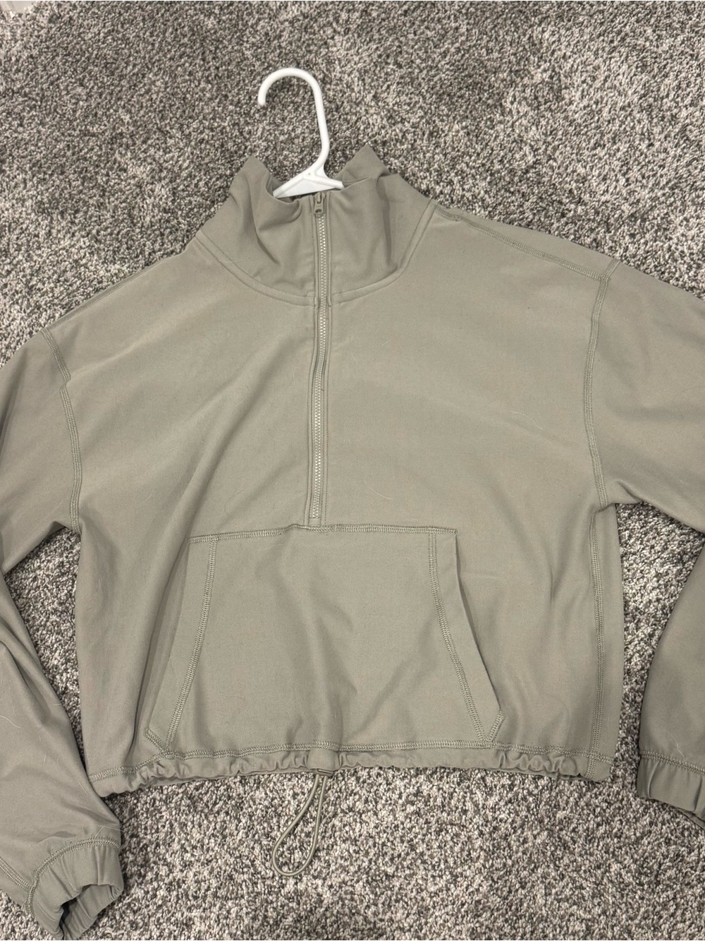 Abercrombie & Fitch Olive Green Half-Zip Pullover XS
